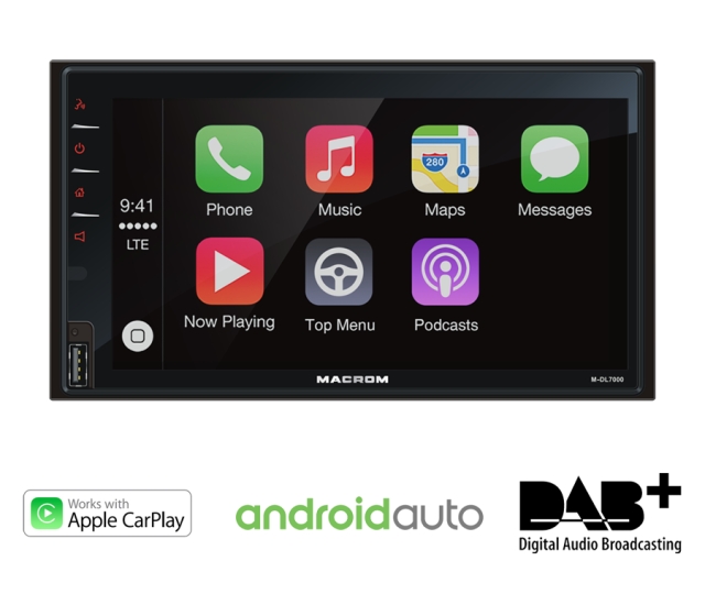 Macrom M-DL7000D bilradio med CarPlay