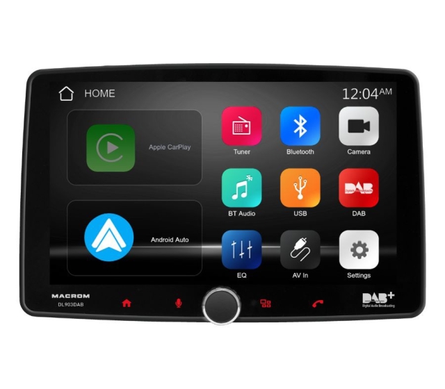 Macrom DL903DAB 9 bilradio med DAB+ og trådløs Android Auto & CarPlay