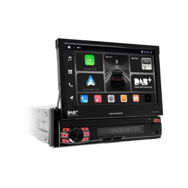 Macrom T6593DAB bilradio med motoriseret skærm