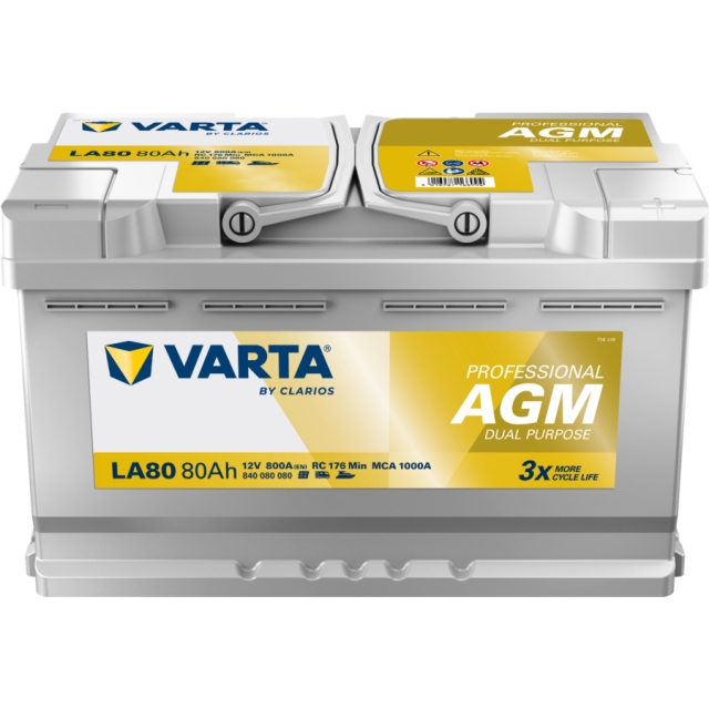 Varta LA80 Dual Purpose AGM 800A 80Ah