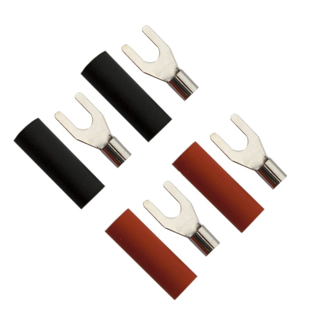 Gaffelsko 2.5mm², 4 stk, Rød/Sort - M4