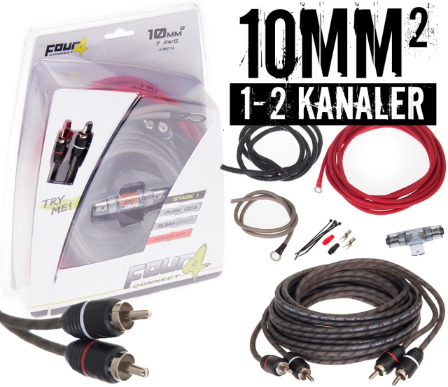 10mm² kabelsæt m. 1 stk signalkabel