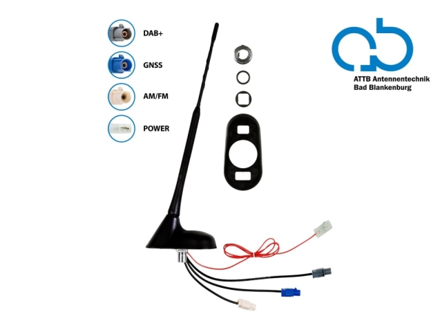 Tagantenne AM/FM DAB+ GNSS aktiv 12V