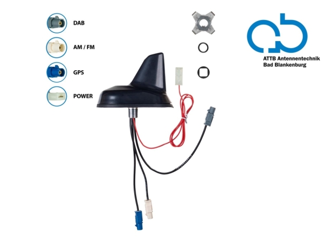 Tagantenne AM/FM DAB+ GPS Shark 12V
