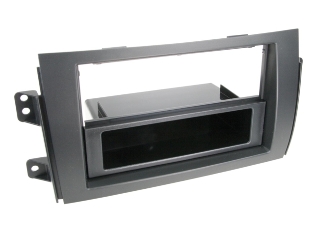Monteringsramme 1/2-DIN med opbevaringsrum Fiat/Suzuki, sort