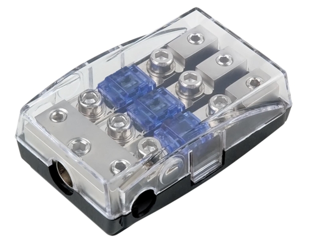 Mini ANL sikringsholder sølv, 1 x 35 mm² + 2 x 20 mm²