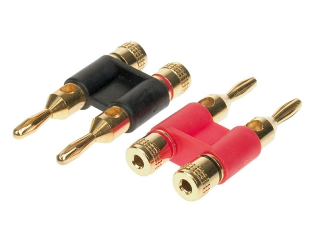 Banana-kontakt 1 rød/1 sort 4-6 mm²