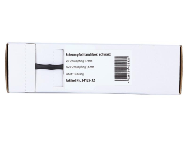 Sort Krympeslange 3.2 mm² - 1.6 mm², metervare
