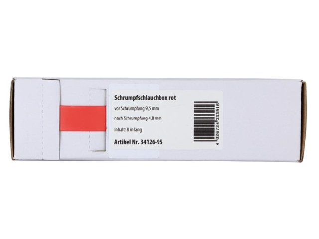 Rød krympeslange 9.5 mm - 4.8 mm, metervare