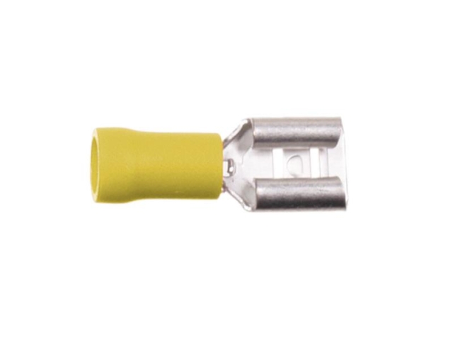 Flatstift 6,3mm² Gul 100-pak