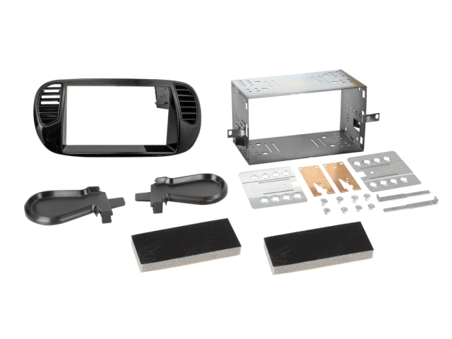 2DIN Radioramme Fiat 500, mat sort