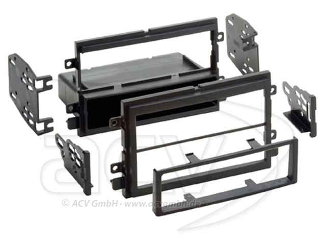 Monteringsram Ford Mustang, F150 1/2-DIN 2004- sort
