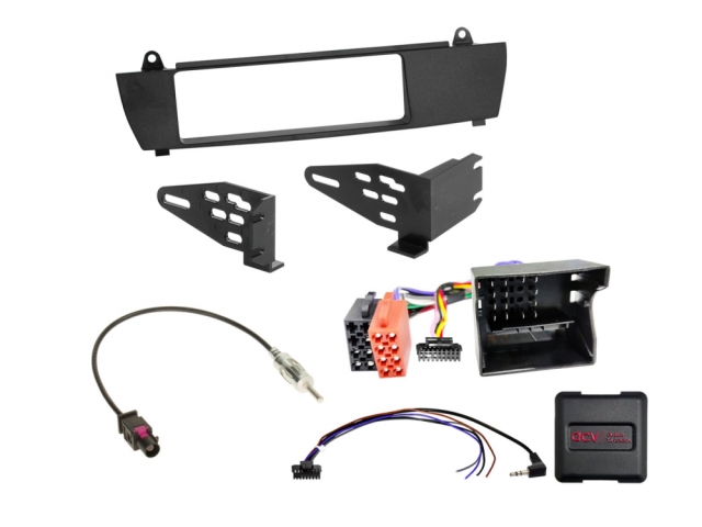 1DIN Radiokit BMW X3 E83 Ratbetjening/antenneadapter
