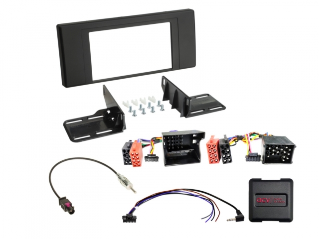 1DIN Radiokit BMW X5 E53 Ratbetjening/antenneadapter