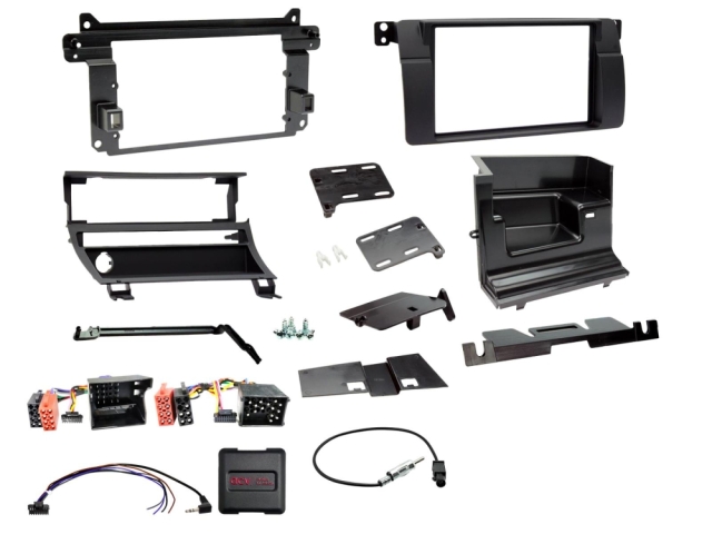 2DIN Radiokit BMW 3-serie E46, Ratbetjening/antenneadapter