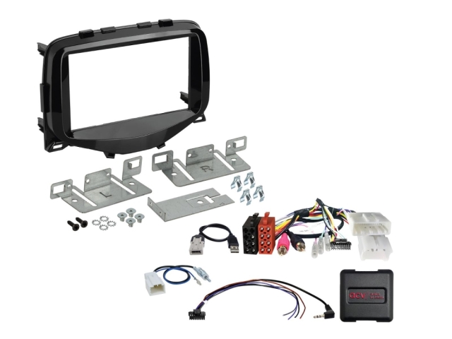 2DIN Radiokit Citroën C1/Peugeot 108/Toyota Aygo, Ratbetjening/antenneadapter
