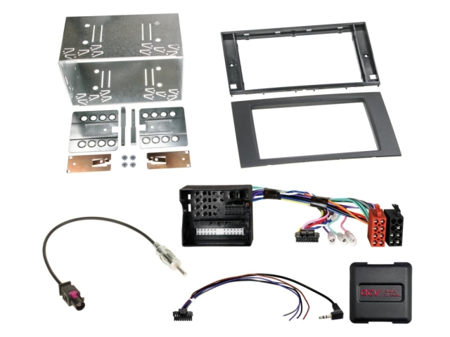 2DIN Radiokit Ford sort SWC/CAN Bus/antenne Fakra