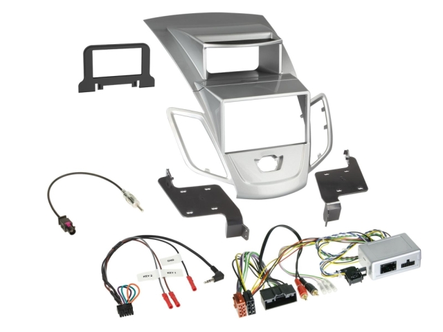 2DIN Radiokit Ford Fiesta 06/2010-09/2012 sølv