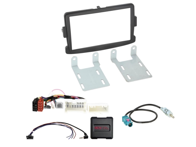 2DIN Radiokit Dacia/Fiat/Nissan/Opel/Renault, sort