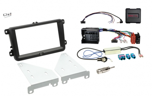 Installationskit Volkswagen Dobbelt-DIN, sort