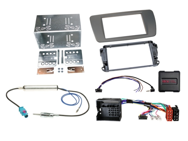 2DIN Radiokit Seat Ibiza 2008-2015, conomera grå