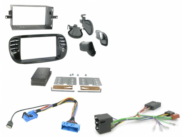 Installationskit Fiat 500 2007 - 2015 Sort