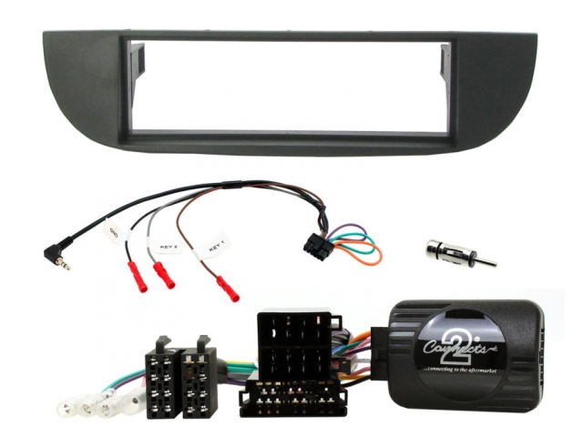 Installationskit 1-Din Fiat 500 2007 - 2015 Sort