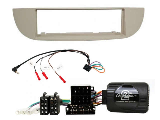 Installationskit 1-Din Fiat 500 2007 - 2015 Beige