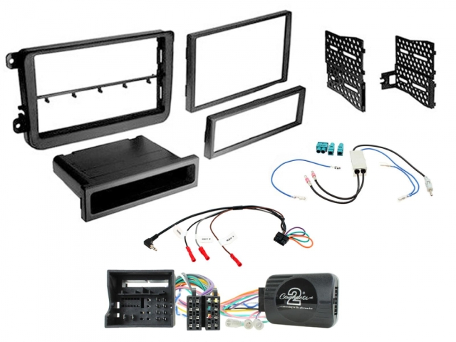 Installationskit 1/2-DIN Volkswagen MIB-PQ 15>, sort