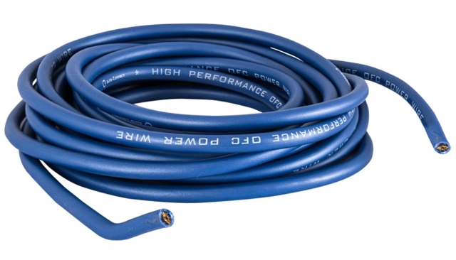 10mm² OFC Strømkabel Blå, 6 mtr