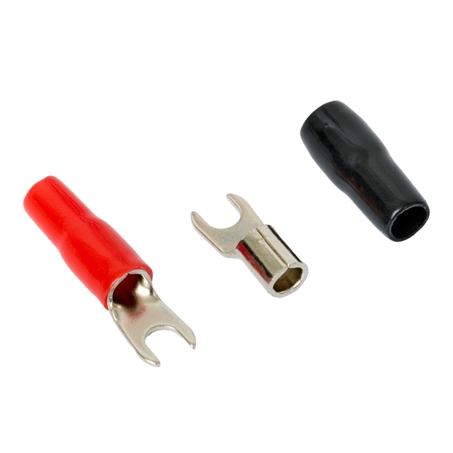 Auto-Connect rød og sort gaffelsko, 10 mm²