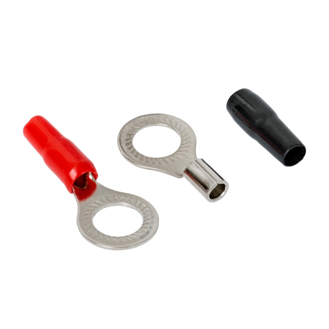 Auto-Connect rød og sort ringkabelsko M12, 10 mm²