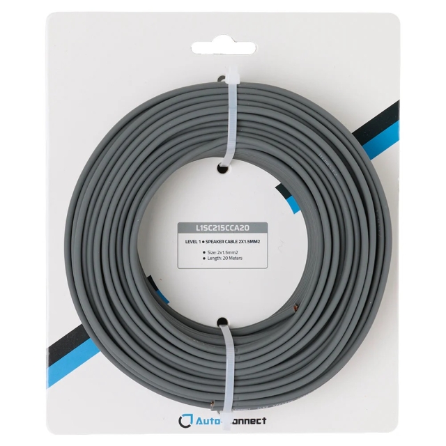 Auto-Connect CCA-højttalerkabel 2x1.5 mm², 20 meter