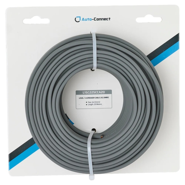 Auto-Connect CCA-højttalerkabel 2x2.5 mm², 20 meter