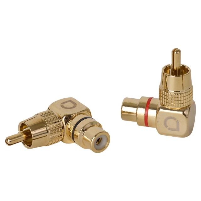 Auto-Connect vinklet RCA-adapter, han-hun