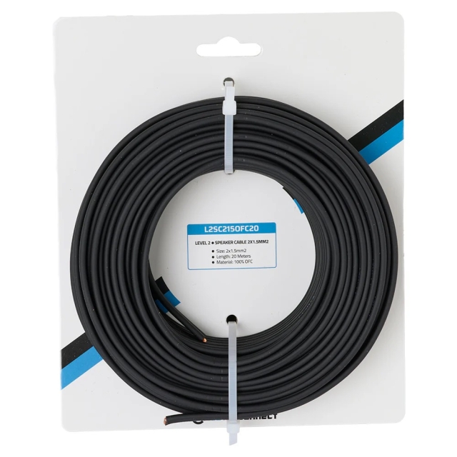 Auto-Connect OFC-højttalerkabel 2x1.5 mm², 20 meter