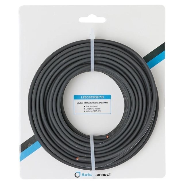 Auto-Connect OFC-højttalerkabel 2x2.5 mm², 10 meter