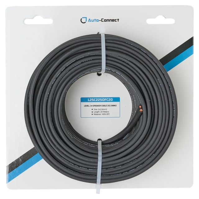 Auto-Connect OFC-højttalerkabel 2x2.5 mm², 20 meter