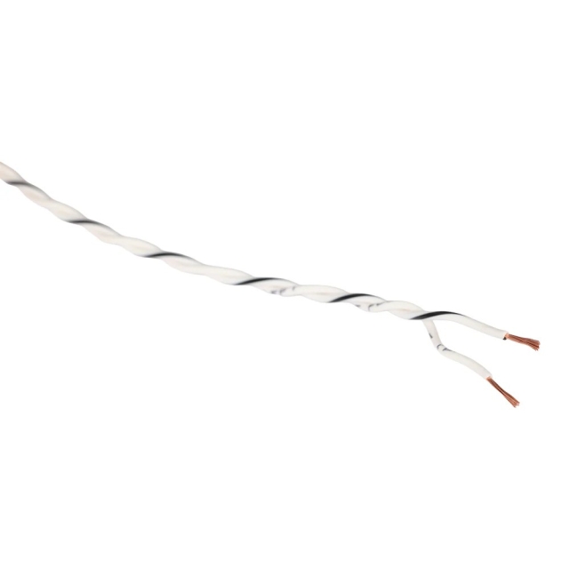 Auto-Connect twisted OFC-højttalerkabel 2x0.5 mm², Hvid, Lbm