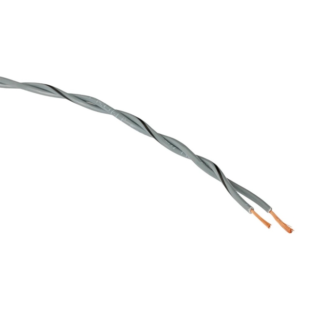 Auto-Connect twisted højttalerkabel 2x0.8 mm² grå, pris pr. meter