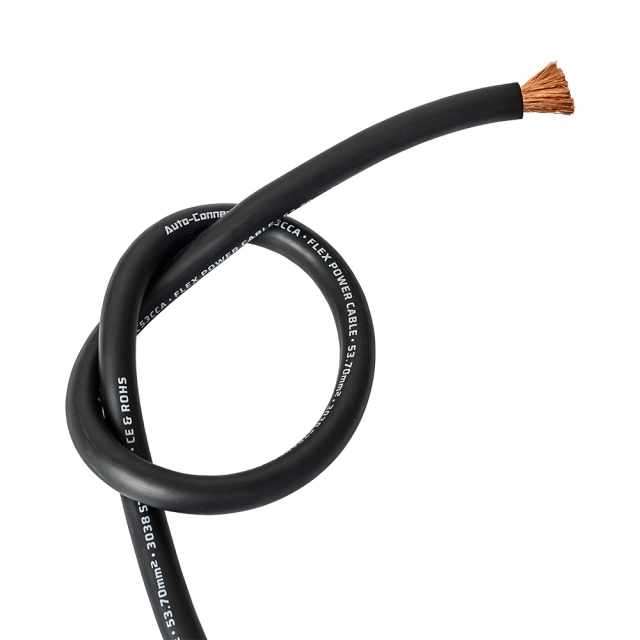 Auto-Connect sort strømkabel CCA 53.7mm²