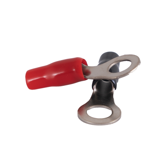 Auto-Connect rød og sort ringkabelsko 10mm²