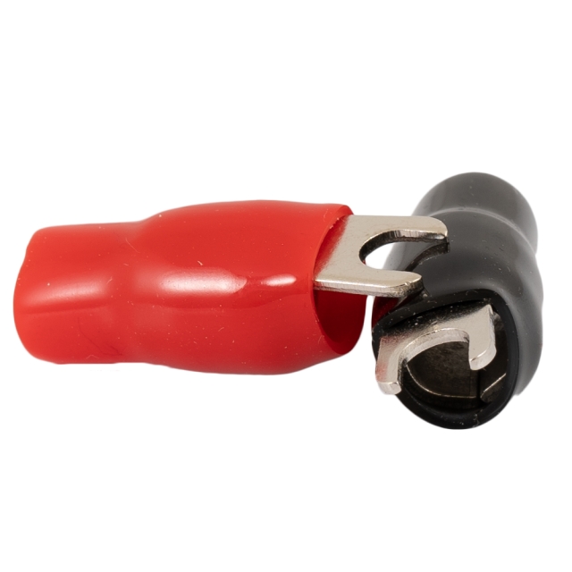 Auto-Connect rød og sort gaffelsko, 20 mm²