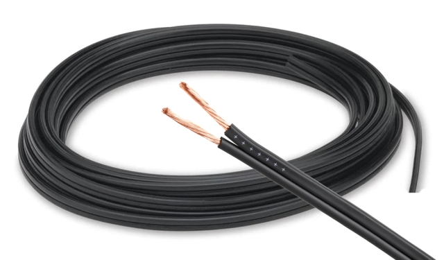 4mm² OFC Højttalerkabel Sort, 10 mtr