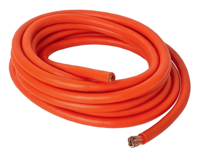 GAS 10mm² OFC Strømkabel, Orange, 6 mtr