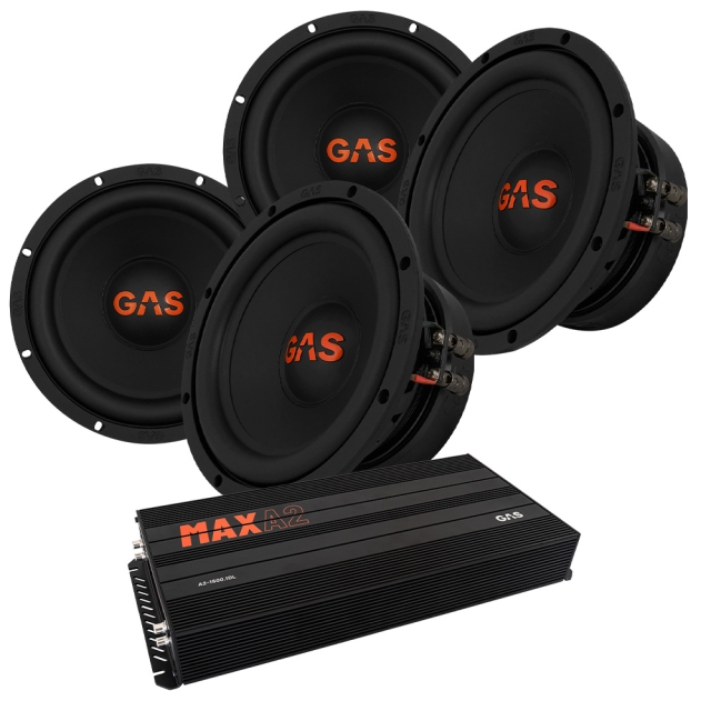 4-pak GAS MAD S2-8D2 & MAX A2-1500.1D