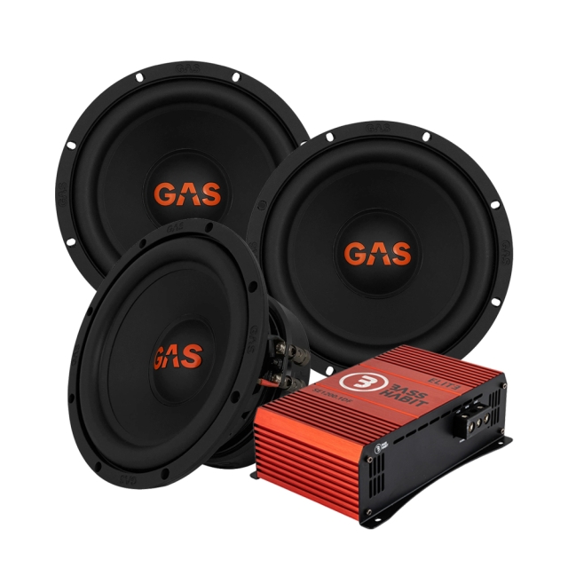 3-pak GAS MAD S2-8D2 & Bass Habit SE1200.1DF