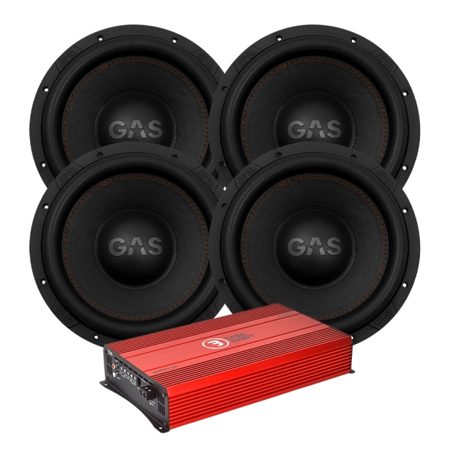 4-pak GAS MAX S1-12D2 med Bass Habit SE8000.1D1