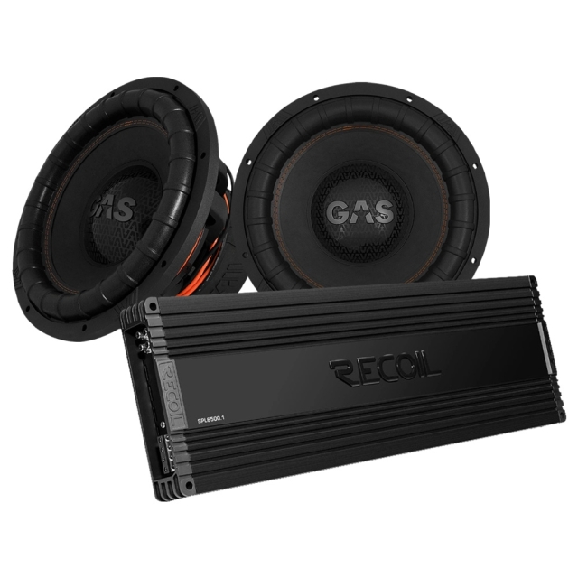 2-pak GAS MAX S2-15D1 med Recoil SPL6500.1