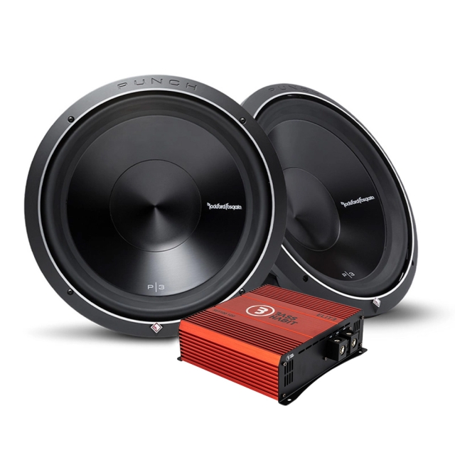 2-pak Rockford Fosgate P3D4-15 & Bass Habit SPL ELITE 3100.1DF